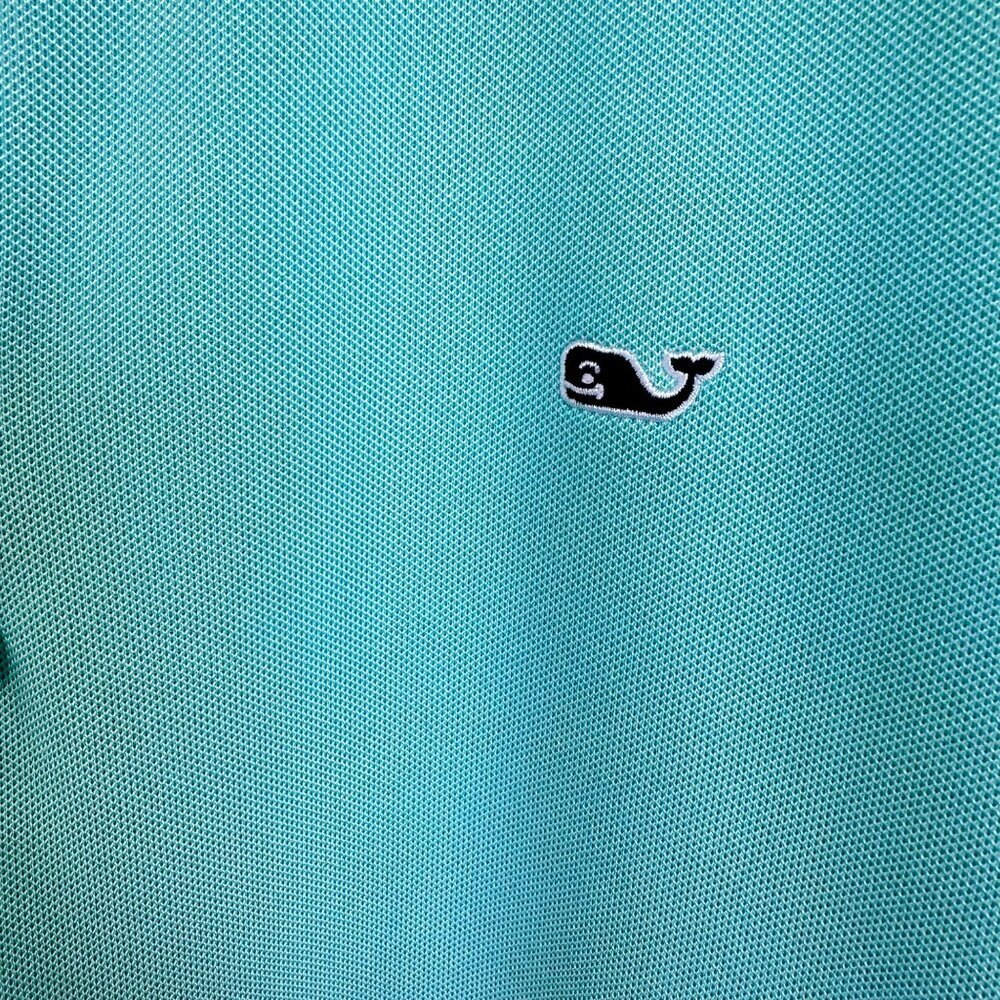 VINEYARD VINES Aqua Short Sleeve Polyester/Spandex Golf Polo Shirt Mens Size‎ XL - Picture 5 of 9